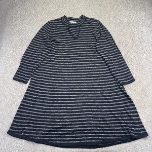 New Studio One New York Knit Sweater Dress size 1X Black White Stripe